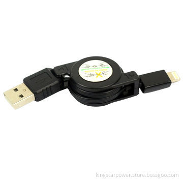 Retractable 8pin USB Lightning Cable for iPhone 5/5s, iPod Nano 7, iPad 4/Mini, iPod Touch 5, iOS7.1
